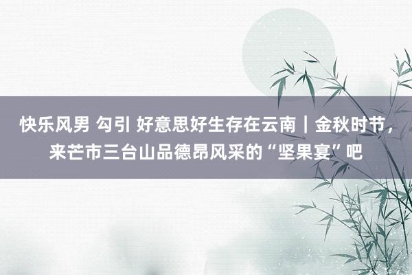 快乐风男 勾引 好意思好生存在云南｜金秋时节，来芒市三台山品德昂风采的“坚果宴”吧