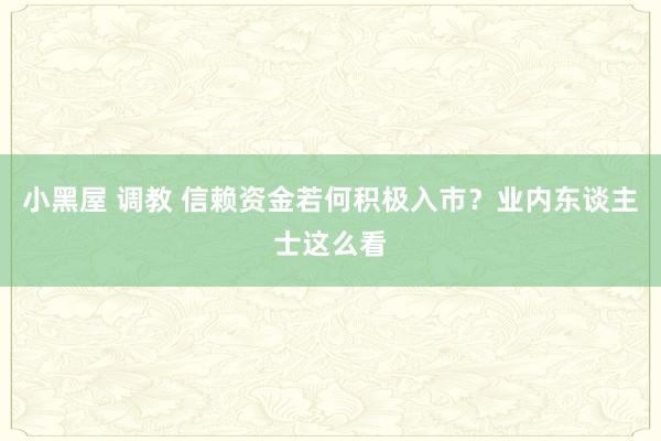 小黑屋 调教 信赖资金若何积极入市？业内东谈主士这么看