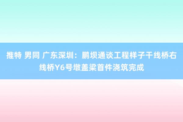 推特 男同 广东深圳：鹏坝通谈工程样子干线桥右线桥Y6号墩盖梁首件浇筑完成