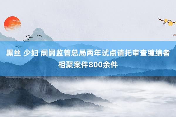 黑丝 少妇 阛阓监管总局两年试点请托审查缠绵者相聚案件800余件