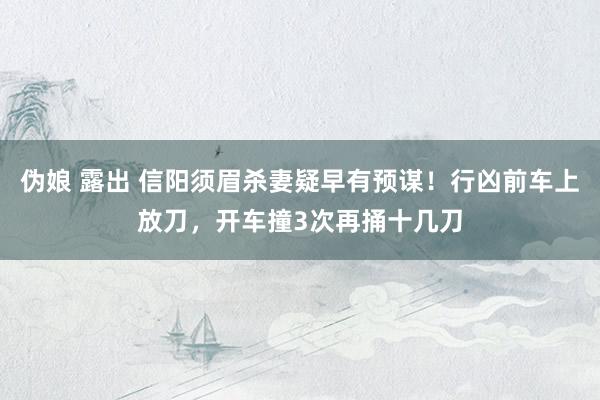 伪娘 露出 信阳须眉杀妻疑早有预谋！行凶前车上放刀，开车撞3次再捅十几刀