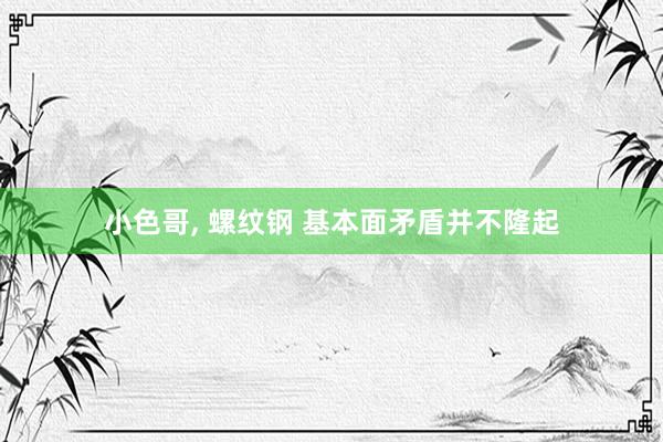 小色哥， 螺纹钢 基本面矛盾并不隆起