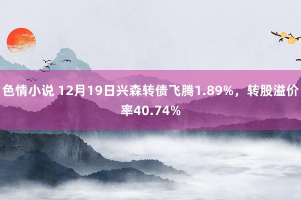 色情小说 12月19日兴森转债飞腾1.89%,转股溢价率40.74%