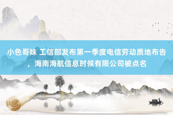 小色哥妹 工信部发布第一季度电信劳动质地布告，海南海航信息时候有限公司被点名